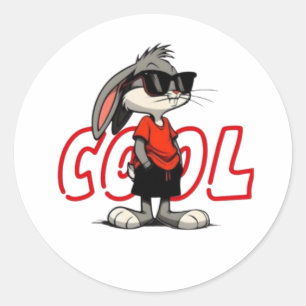 cool wie dieser Hase bleibe Runder Aufkleber