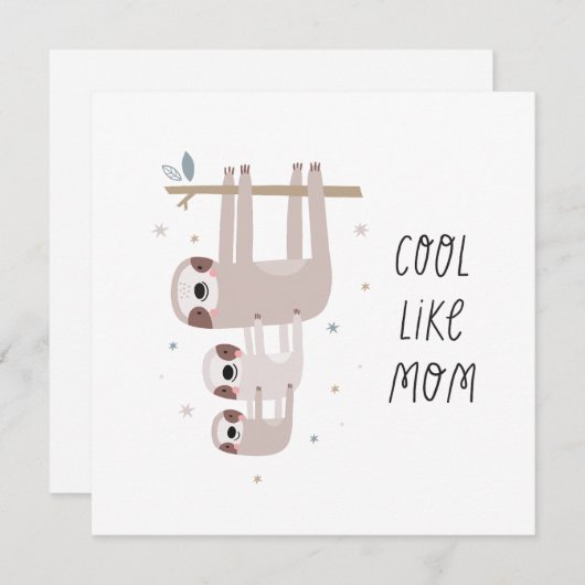 Cool wie Mama Niedlich Sloth (Vorne/Hinten)