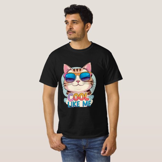 Cool wie meine Katze T-Shirt (Vorne ganz)