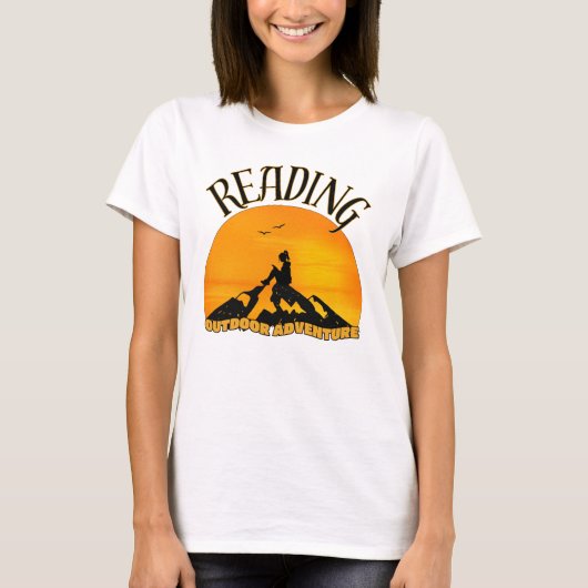 Cool Wild Reader Sunset Mountain T-Shirt (Vorderseite)