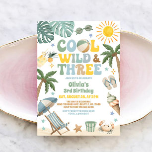 Cool Wild & Three Sommerstrand 3. Geburtstag  Einladung