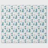 Cool Winter Forest Flowers Geschenkpapier (Flach)