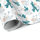 Cool Winter Forest Flowers Geschenkpapier (Rolleneckpunkt)