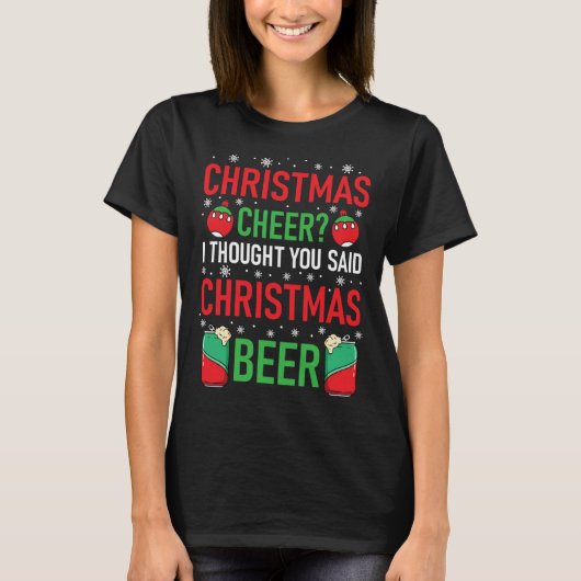 Cool Winter Holiday  Beer Drinking  Christmas Humo T-Shirt (Vorderseite)