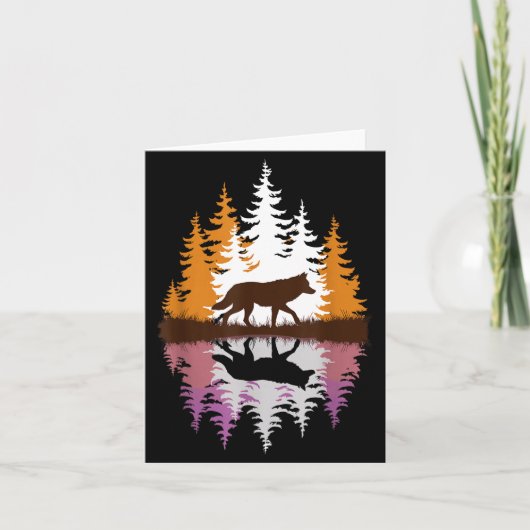 Cool Wolf Art For Men Women Howling Wolf Wolves Lo Karte (Vorderseite)