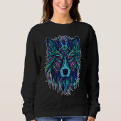 COOL WOLF  for wolves  TRIBAL PATTERN Sweatshirt (Vorderseite)