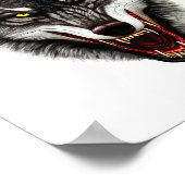 Cool Wolf Portrait Poster (Ecke)