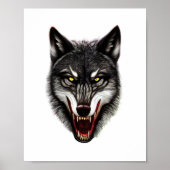 Cool Wolf Portrait Poster (Vorne)