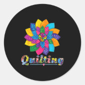 Cool Women Quilting Sewing Love Quilt Patterns Qui Runder Aufkleber (Vorderseite)