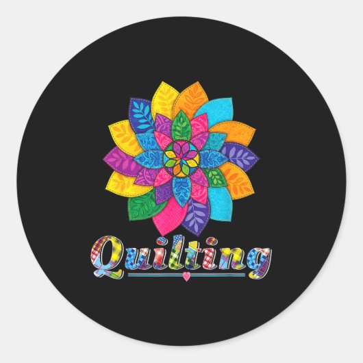 Cool Women Quilting Sewing Love Quilt Patterns Qui Runder Aufkleber (Vorderseite)