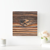 COOL Wood Grain Pattern Quadratische Wanduhr (Zuhause)