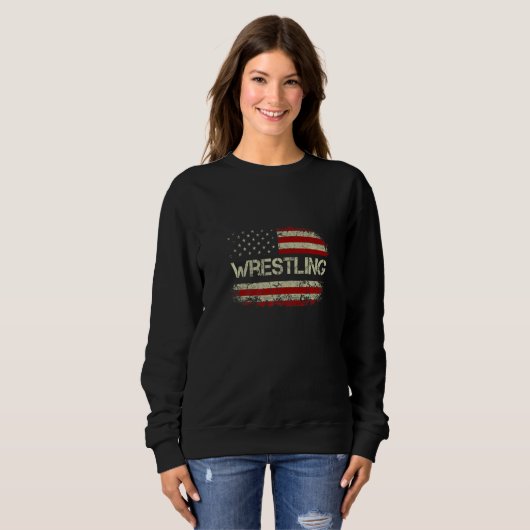 Cool Wrestling USA For Men Women Wrestling Coach Sweatshirt (Vorne ganz)