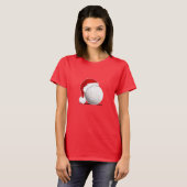 Cool Xmas Golf ball fan design Merry Christmas T-Shirt (Vorne ganz)