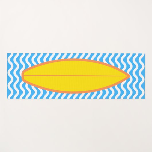 Cool Yellow Blue Waves Surfen Yoga Mat Yogamatte (Vorderseite (Horizontal))