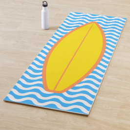 Cool Yellow Blue Waves Surfen Yoga Mat Yogamatte