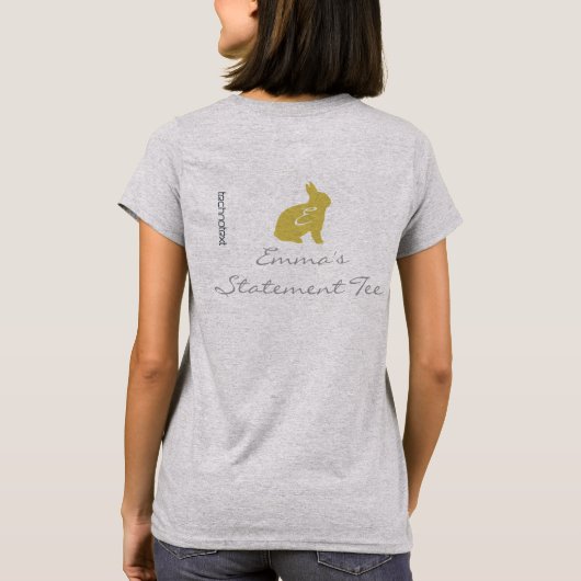 Cool Yellow Bunny Emmas Statement-T - Shirt (Rückseite)