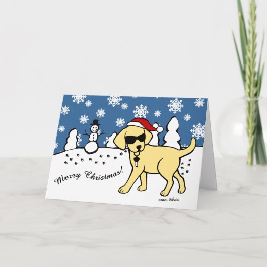 Cool Yellow Labrador Cartoon Weihnachten (Vorderseite)