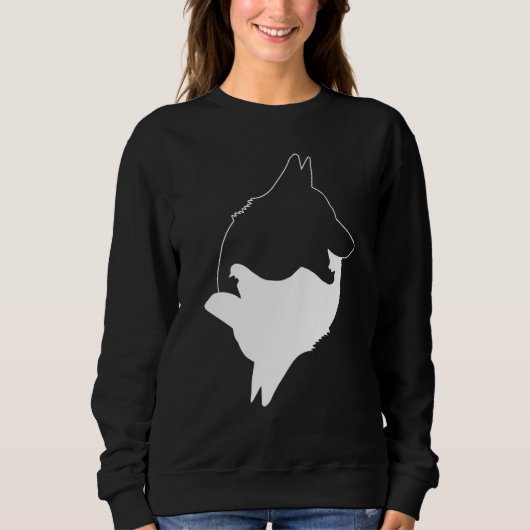Cool Yin Yang Dog Cute German Shepard With White I Sweatshirt (Vorderseite)