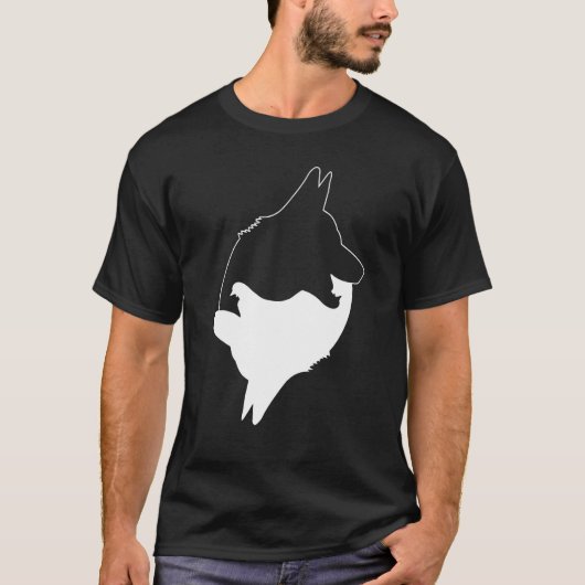 Cool Yin Yang Dog Cute German Shepard With White I T-Shirt (Vorderseite)