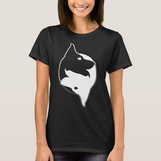Cool Yin Yang Dog Cute Shepherd Sheepdog Tee (Vorderseite)