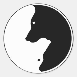 Cool Yin Yang Dog Labrador Runder Aufkleber