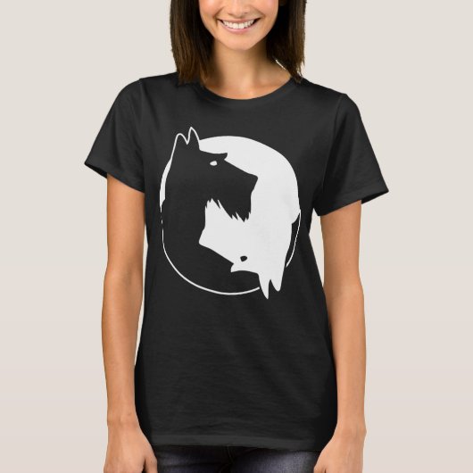 Cool Yin Yang Hundeshirt - Niedlich Scottish Terri T-Shirt (Vorderseite)