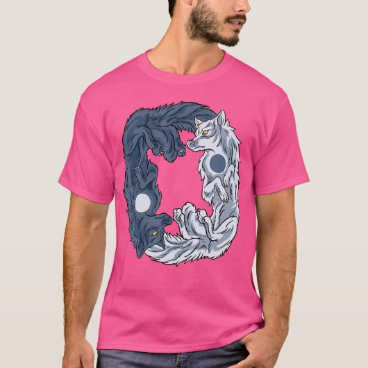 Cool Yin Yang Wolf T-Shirt (Vorderseite)