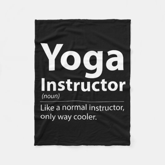 Cool Yoga Instructor Definition Funny Yoga Lover Fleecedecke (Vorderseite)