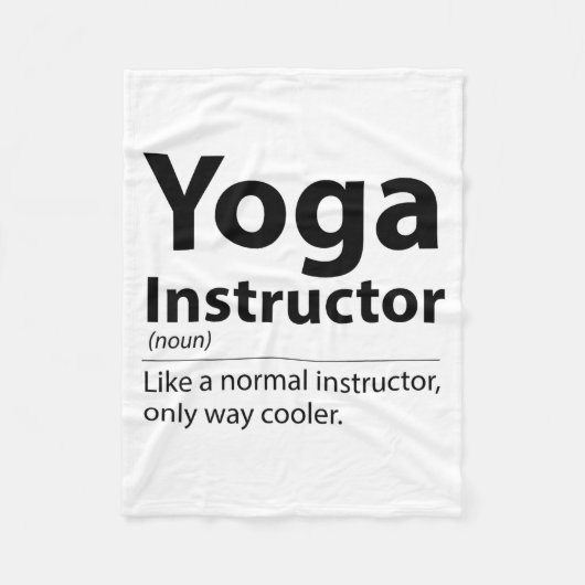 Cool Yoga Instructor Definition Funny Yoga Lover Fleecedecke (Vorderseite)
