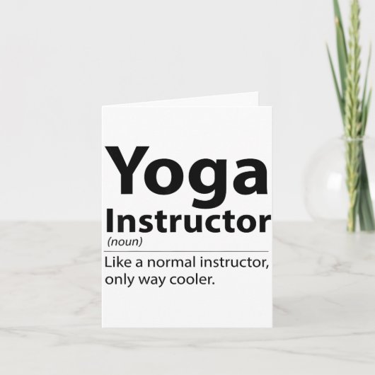Cool Yoga Instructor Definition Funny Yoga Lover  Karte (Vorderseite)