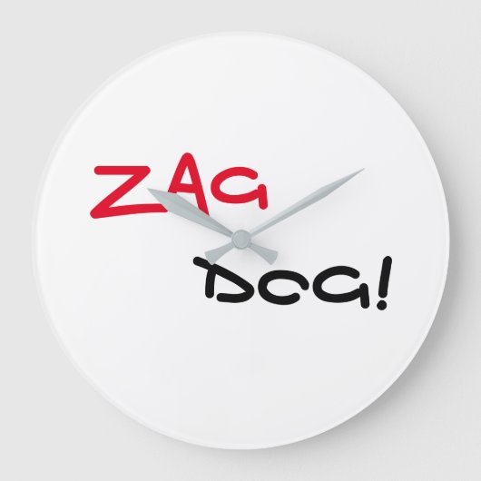 Cool Zag Dog Quartz Wall Clock Große Wanduhr (Vorderseite)