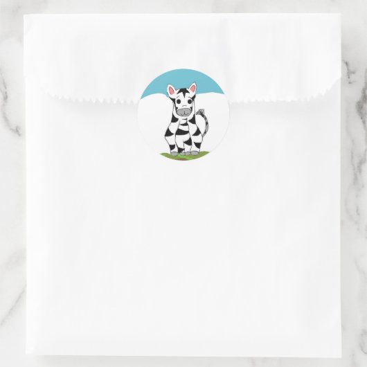 Cool Zebra Runder Aufkleber (Tasche)