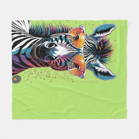 Cool Zebra Vibes Fleecedecke (Vorderseite (Horizontal))