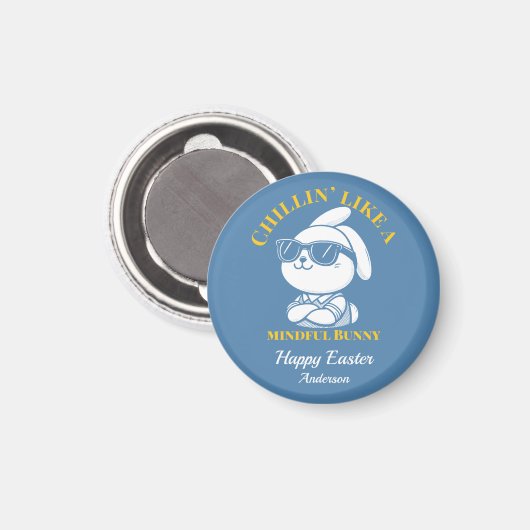 Cool Zen Bunny Personalisiert Ostern Magnet (Vorderseite/Rückseite)