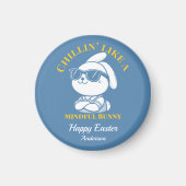 Cool Zen Bunny Personalisiert Ostern Magnet (Vorne)