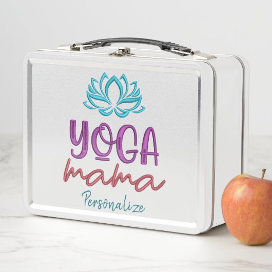 Cool Zen Yoga Mama Zitat Personalisiert Metall Brotdose (Beispiel)