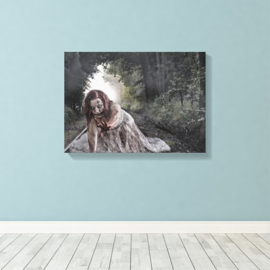 Cool Zombie Girl Leinwanddruck (Insitu (Holzboden))