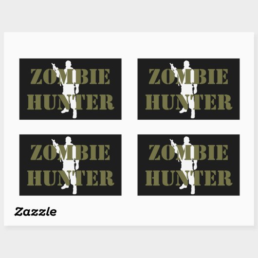 Cool ZOMBIE HUNTER Rechteckiger Aufkleber (Blatt)