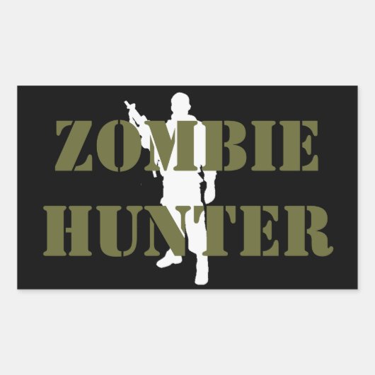 Cool ZOMBIE HUNTER Rechteckiger Aufkleber (Vorderseite)