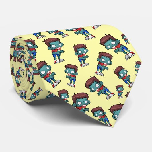 Cool Zombie Muster Creepy Niedlich Krawatte (Gerollt)