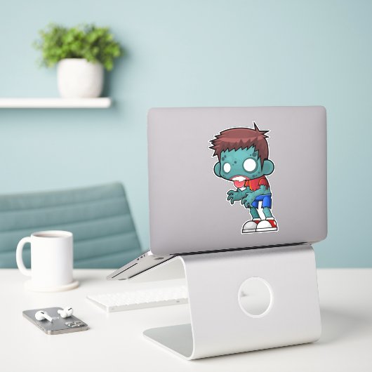Cool Zombie Typ Creepy Niedlich Aufkleber (Laptop auf Schreibtisch)