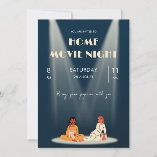 Cool Zuhause Movie Night Dark Flyer Einladung (Vorderseite)