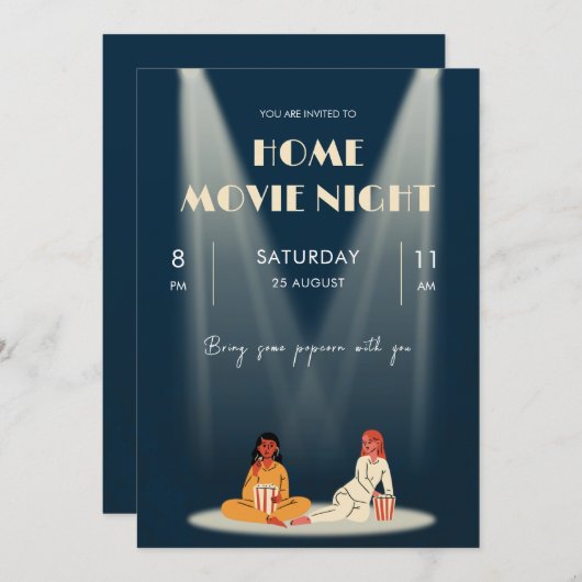 Cool Zuhause Movie Night Dark Flyer Einladung (Vorne/Hinten)