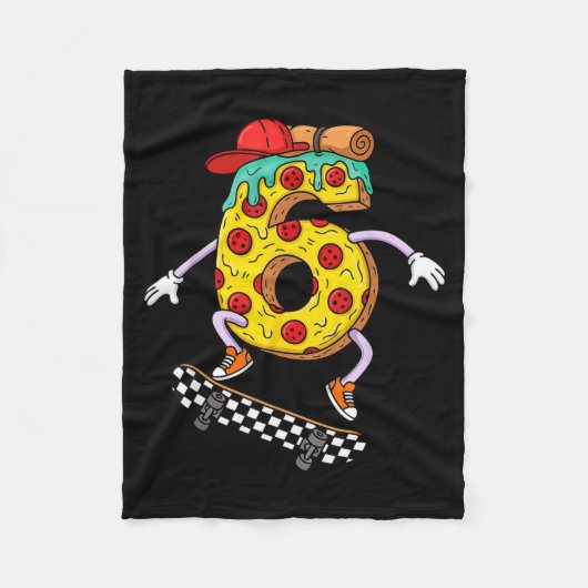 Cool Zza Skateboard Lovers 6th Birthday Boys Girls Fleecedecke (Vorderseite)