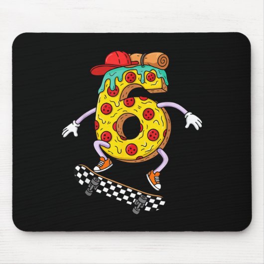 Cool Zza Skateboard Lovers 6th Birthday Boys Girls Mousepad (Vorne)