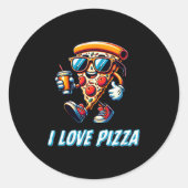 Cool Zza Slice Funny Food Lovers Kids Men And Wome Runder Aufkleber (Vorderseite)