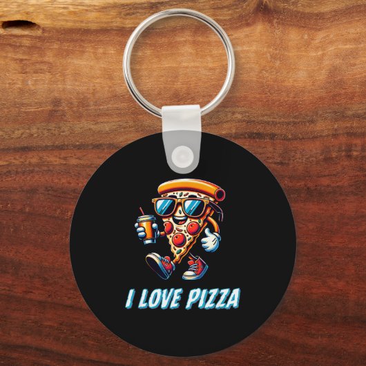 Cool Zza Slice Funny Food Lovers Kids Men And Wome Schlüsselanhänger (Vorderseite)