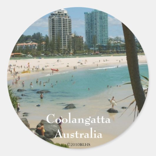 Coolangatta-Aufkleber Runder Aufkleber (Vorderseite)