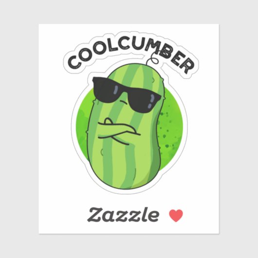 Coolcumber Funny Veggie Cucumber Pun Aufkleber (Blatt)