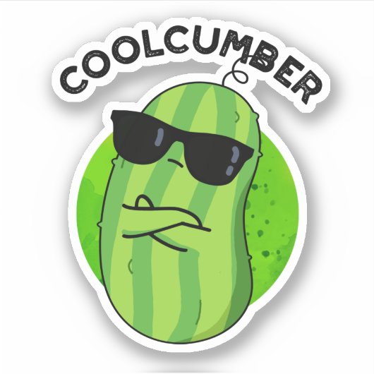 Coolcumber Funny Veggie Cucumber Pun Aufkleber (Vorderseite)